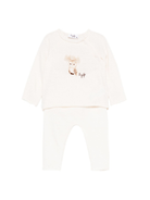 Completo t-shirt e pantaloni per neonati Il Gufo bianco con motivo gufo - Rubino Kids