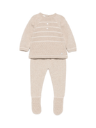 Completo t-shirt e pantaloni per neonati Paz Rodriguez beige con bottoni - Rubino Kids