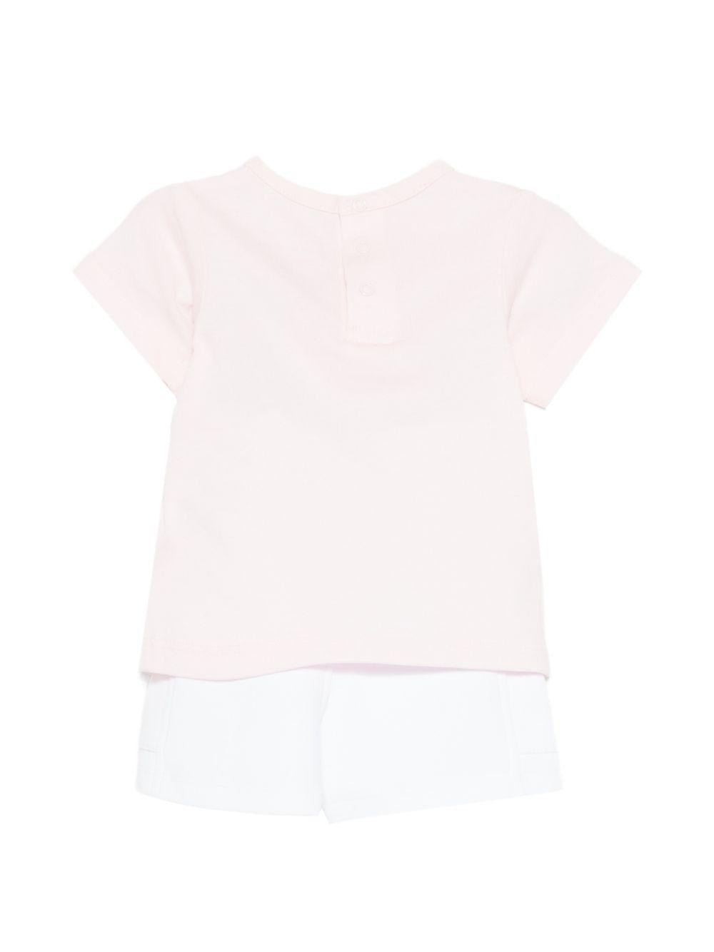 Completo t-shirt e shorts per bambina The Marc Jacobs Kids rosa con stampa grafica - Rubino Kids