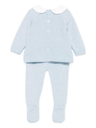 Completo top e pantaloni per neonato Paz Rodrìguez azzurro con colletto alla Peter Pan - Rubino Kids