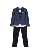 Completo tre pezzi comfort per bambino Colorichiari blu con effetto plissettato - Rubino Kids