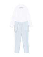 Completo tre pezzi per bambino Colorichiari azzurro con chiusura doppiopetto - Rubino Kids