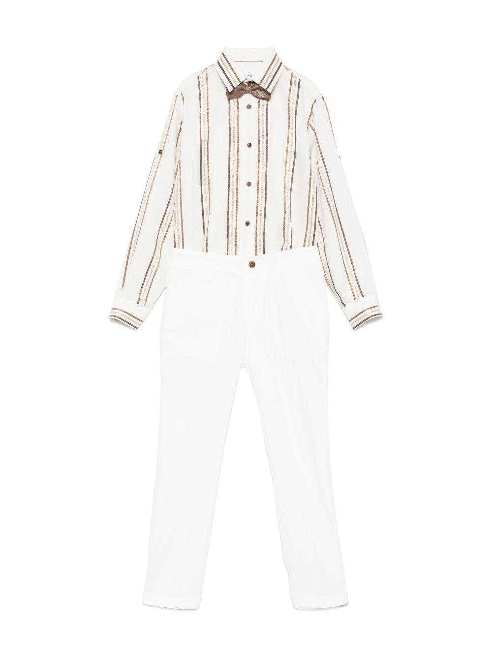 Completo tre pezzi per bambino Colorichiari marrone con chiusura doppiopetto - Rubino Kids