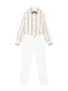 Completo tre pezzi per bambino Colorichiari marrone con chiusura doppiopetto - Rubino Kids