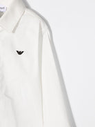 Completo tre pezzi per neonato Emporio Armani Kids bianco e nero con logo ricamato - Rubino Kids