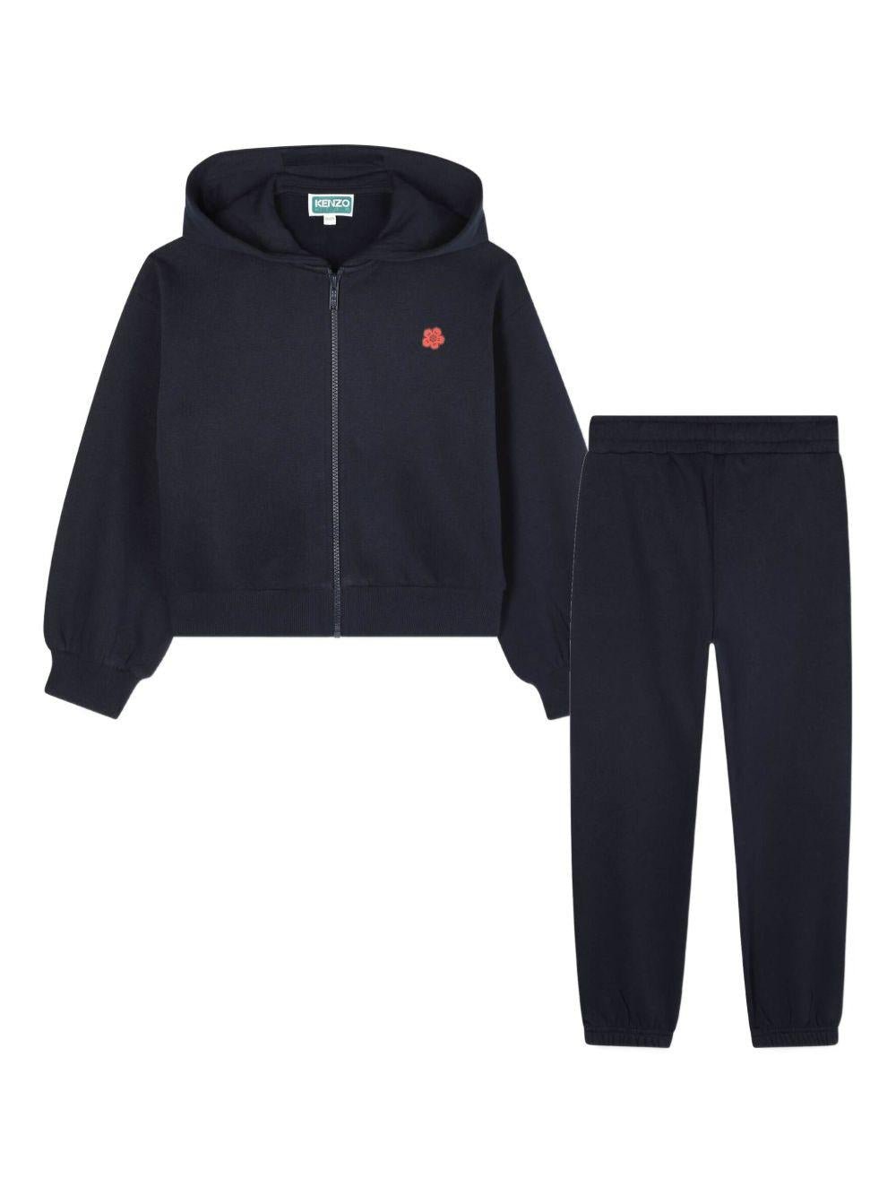 Completo tuta sportiva per bambina Kenzo Kids blu con grafica sul