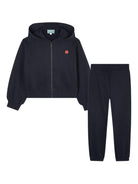 Completo tuta sportiva per bambina Kenzo Kids blu con grafica sul davanti - Rubino Kids