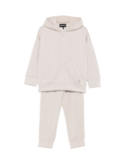 Completo tuta sportiva per bambino Emporio Armani Kids beige con etichetta con logo - Rubino Kids