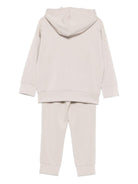 Completo tuta sportiva per bambino Emporio Armani Kids beige con etichetta con logo - Rubino Kids