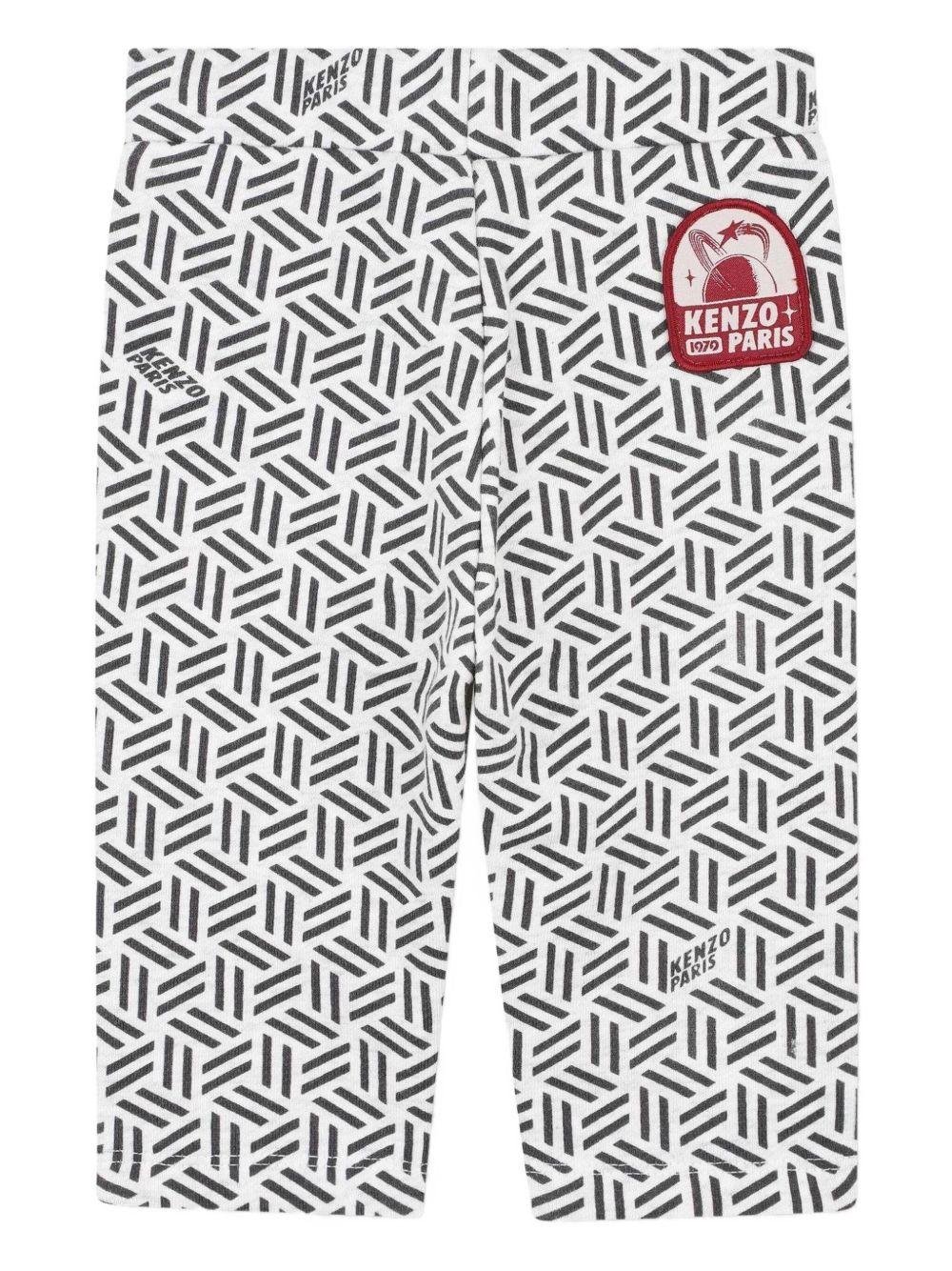 Completo tuta sportiva per neonato Kenzo Kids grigio con motivo con ricamo geometrico - Rubino Kids