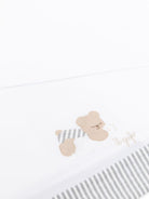 Coperta con orli a righe per neonato Il Gufo bianco con bordo a righe - Rubino Kids