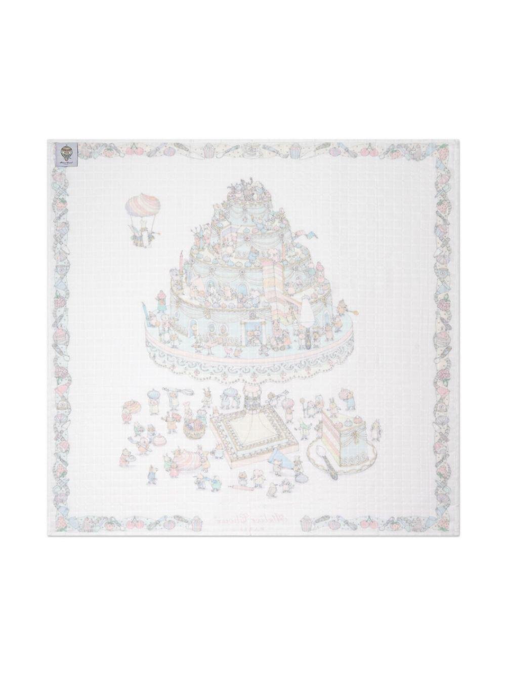 Coperta Le Gâteau per neonati Atelier Choux multicolore con stampa grafica - Rubino Kids