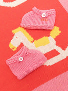 Coperta per neonata Bobo Choses rosa con motivo cavallo a dondolo - Rubino Kids