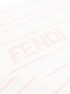 Coperta per neonata Fendi Kids bianco con ricamo e logo rosa - Rubino Kids