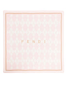 Coperta per neonata Fendi Kids rosa con ricamo geometrico - Rubino Kids