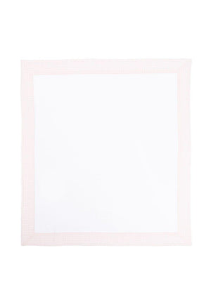 Coperta per neonata Il Gufo bianco con bordo a quadri