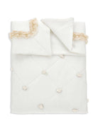 Coperta per neonata Monnalisa bianca con applicazione a fiori - Rubino Kids