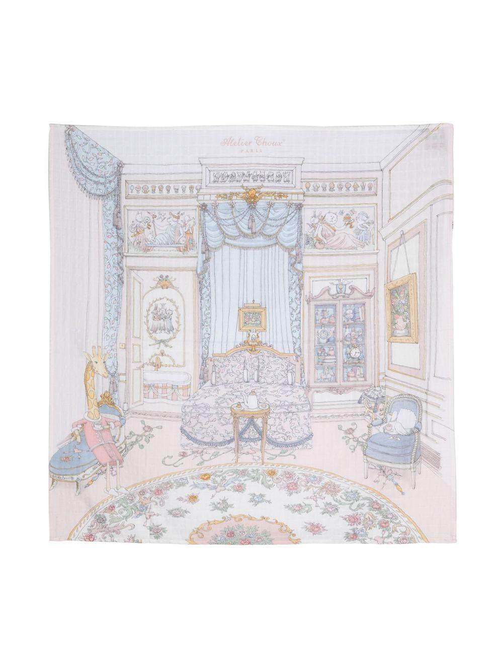 Coperta per neonati Atelier Choux multicolore con stampa French Bedroom - Rubino Kids