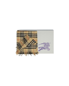 Coperta per neonati Burberry Kids beige sabbia con bordo sfragiato - Rubino Kids