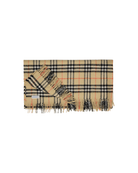 Coperta per neonati Burberry Kids beige sabbia con bordo sfragiato - Rubino Kids