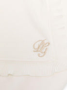 Coperta per neonati Dolce & Gabbana Kids bianco con ricamo con orlo increspato - Rubino Kids