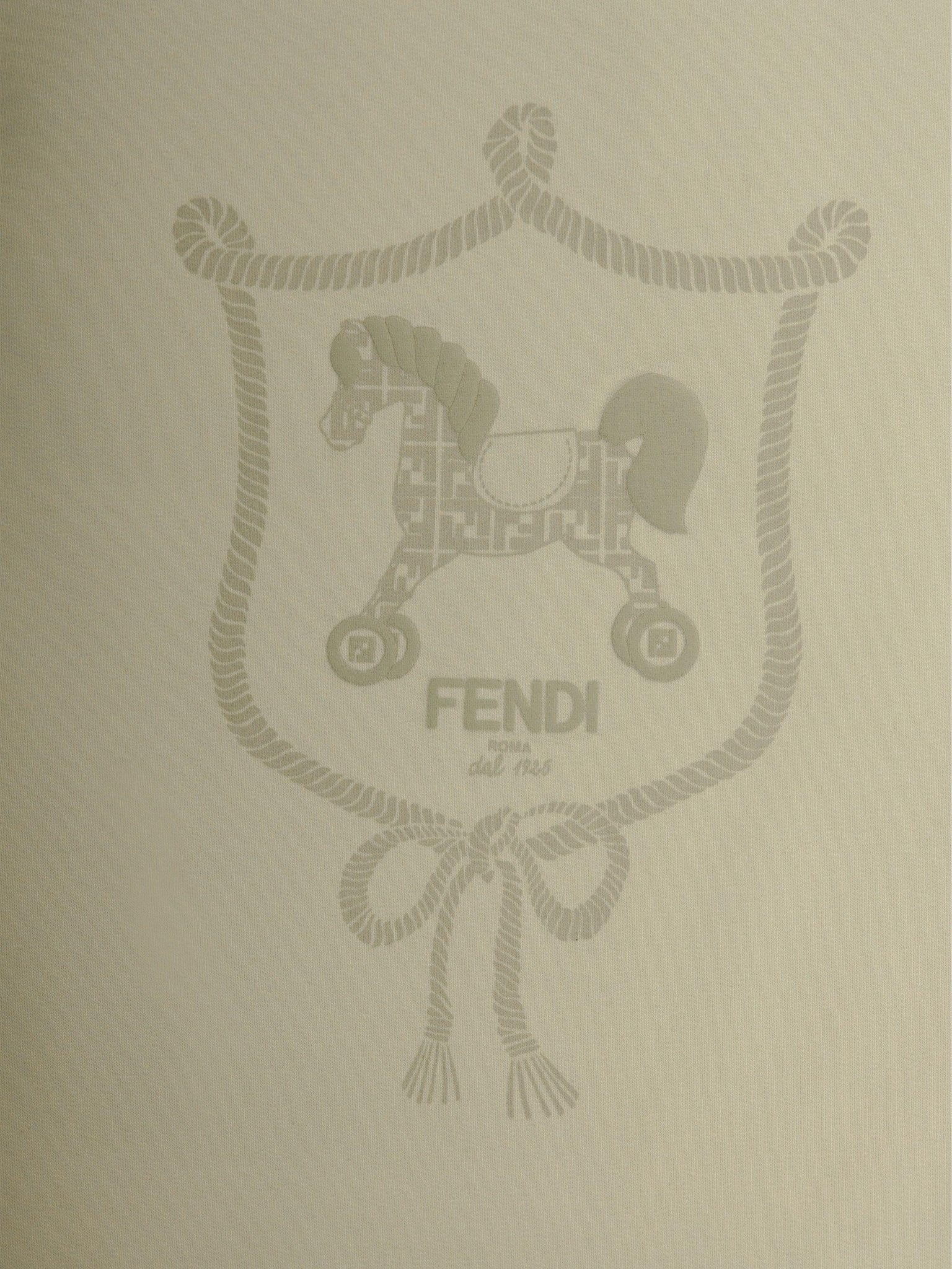 Coperta per neonati Fendi Kids beige con stampa Cavallino Fendi sul davanti - Rubino Kids