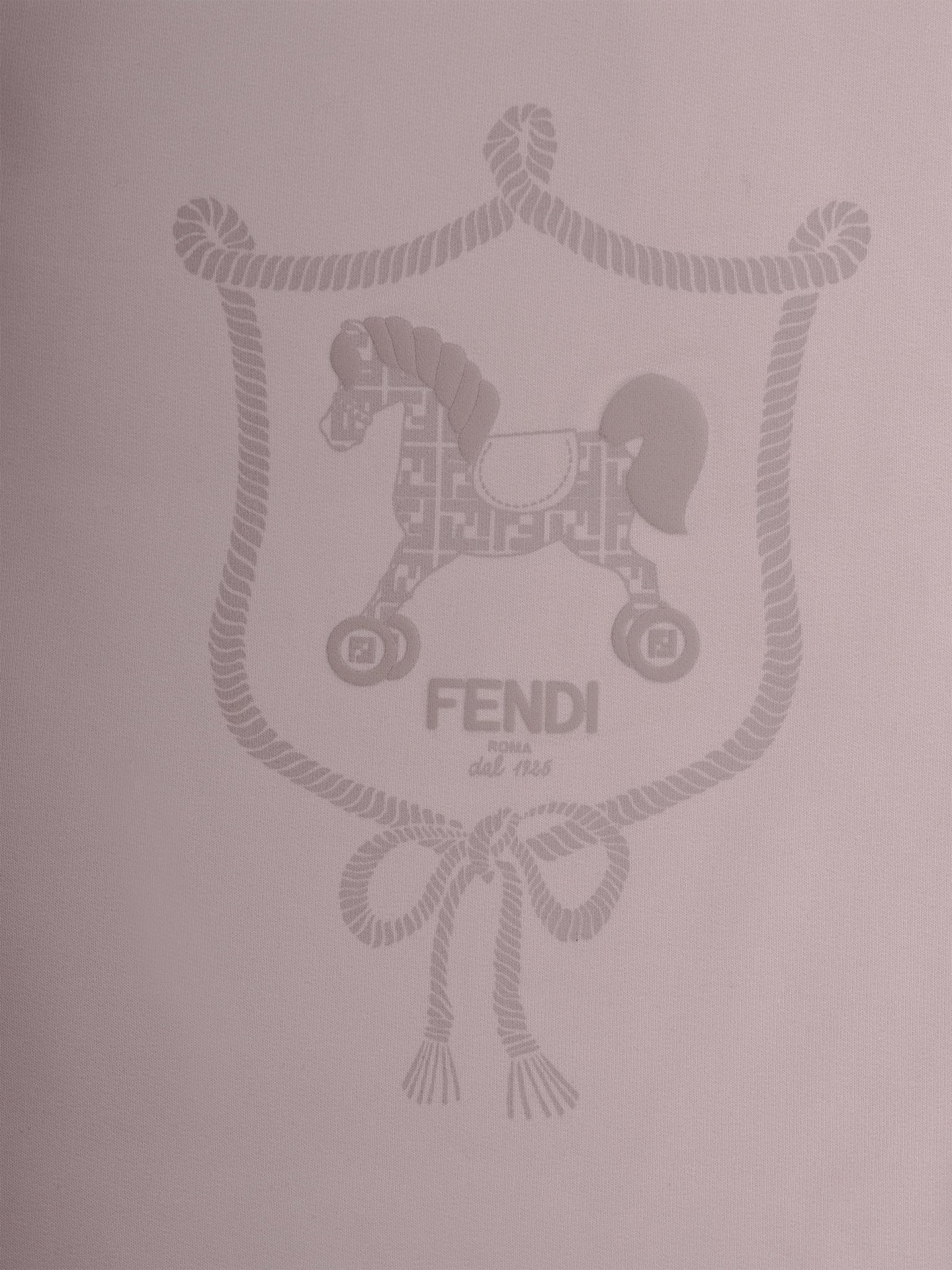 Coperta per neonati Fendi Kids beige con stampa Cavallino Fendi sul davanti - Rubino Kids