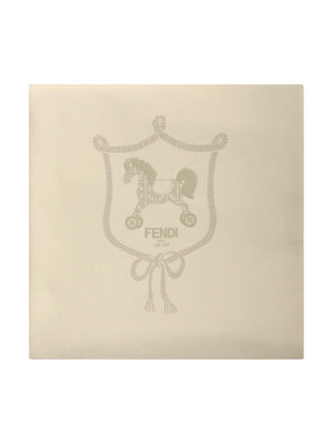 Coperta per neonati Fendi Kids  beige con stampa Cavallino Fendi sul davanti