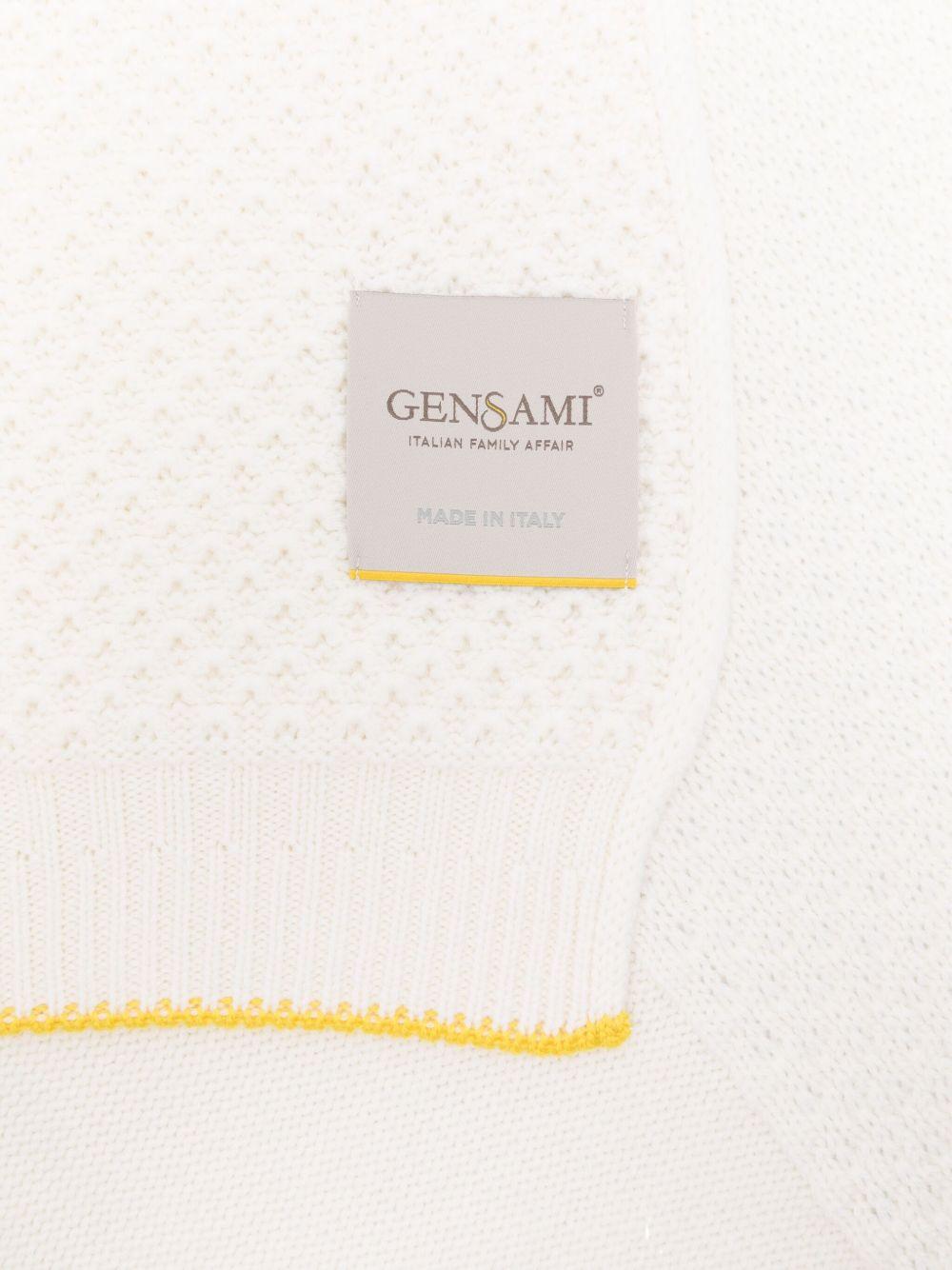 Coperta per neonati Gensami Kids bianca con rifinitura gialle - Rubino Kids