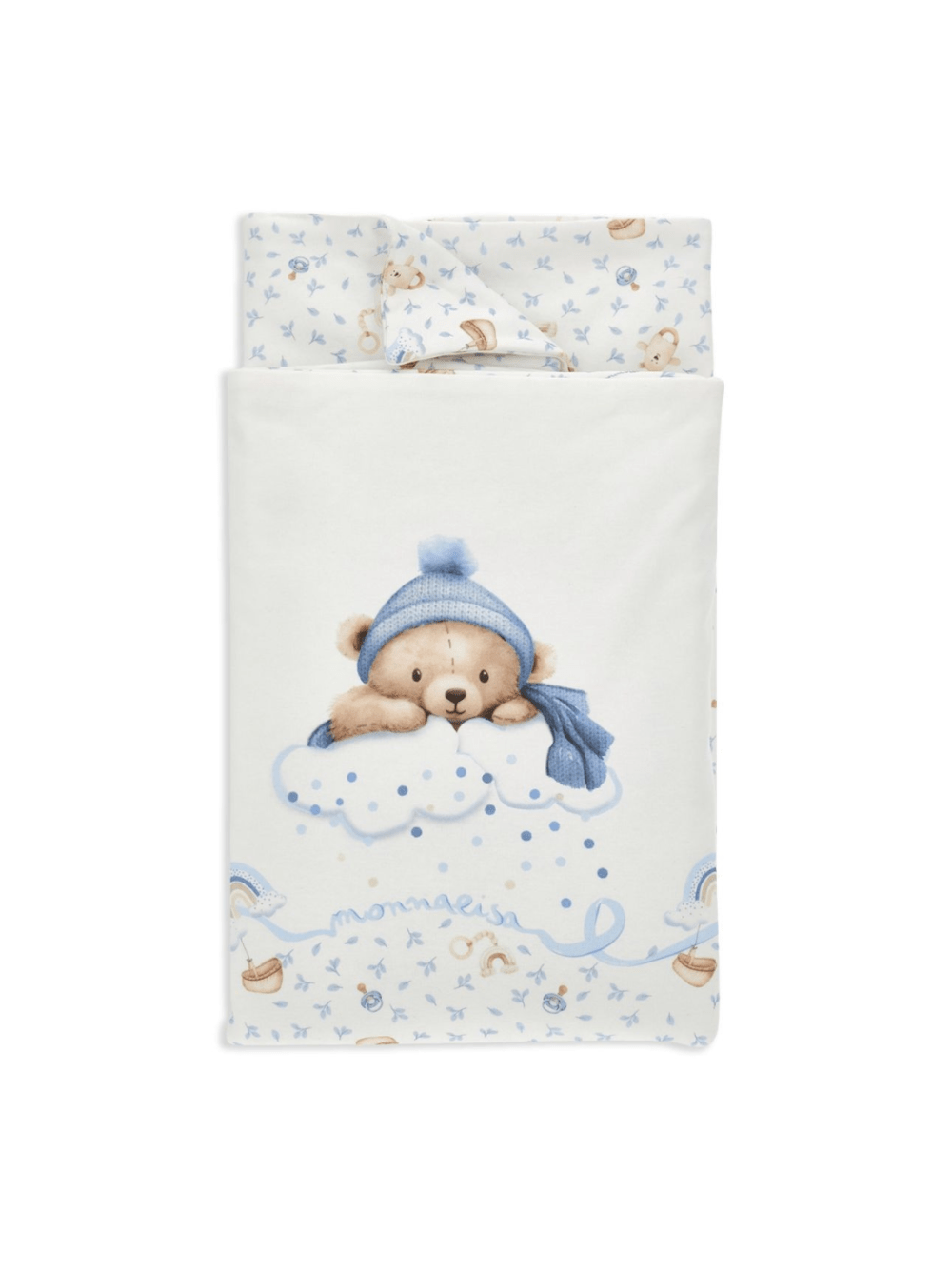 Coperta per neonatI Monnalisa bianca con stampa Teddy Bear - Rubino Kids