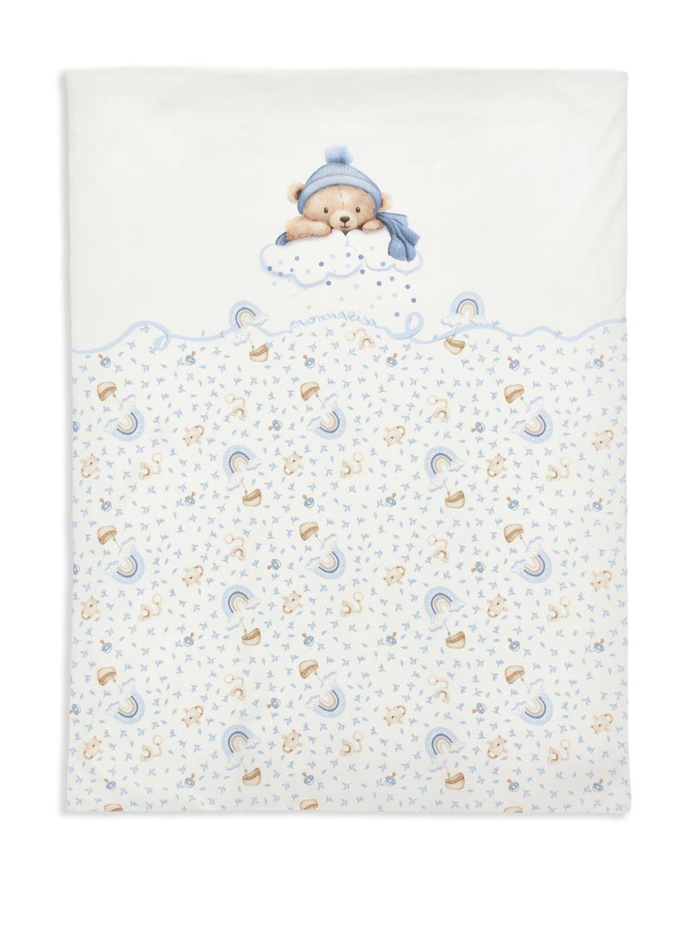 Coperta per neonatI Monnalisa bianca con stampa Teddy Bear - Rubino Kids