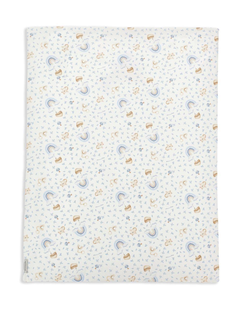 Coperta per neonatI Monnalisa bianca con stampa Teddy Bear - Rubino Kids