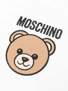 Coperta per neonati Moschino Kids bianca con stampa Teddy Bear - Rubino Kids