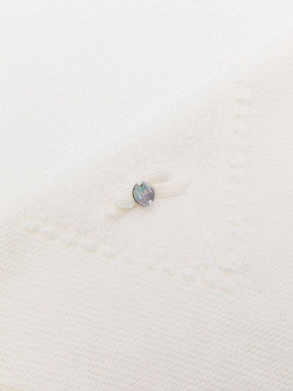 Coperta per neonati Paz Rodrìguez bianca con dettagli ricamati - Rubino Kids