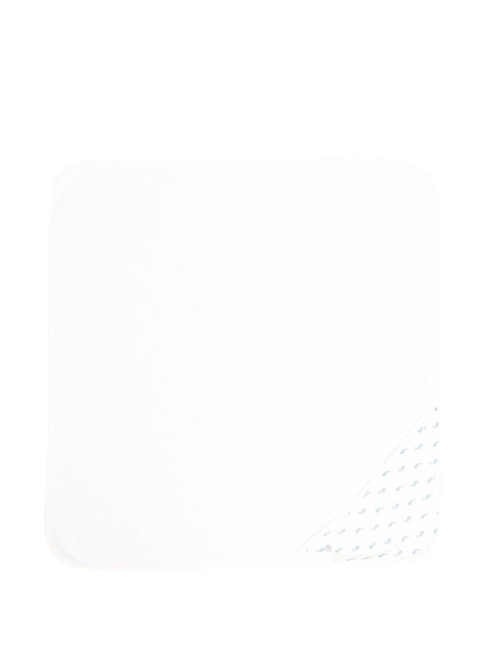Coperta per neonati Petit Bateau bianca con stampa balena - Rubino Kids