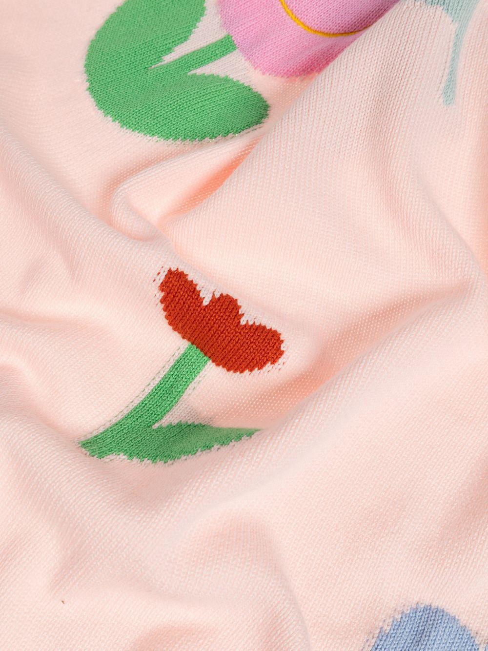 Coperta per neonati Stella McCartney Kids rosa con ricamo a fiori - Rubino Kids