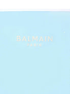 Coperta per neonato Balmain Kids azzurra con logo ricamato e forma quadrata - Rubino Kids