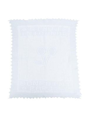 Bonpoint baby blanket in blue with logo