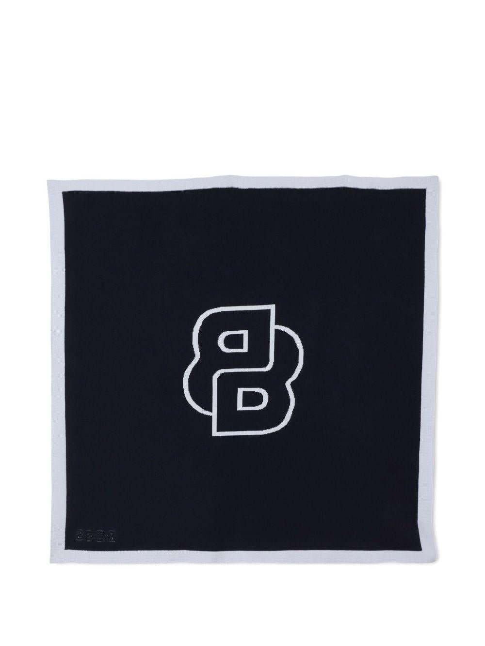 Coperta per neonato BOSS Kidswear blu in cotone con logo - Rubino Kids