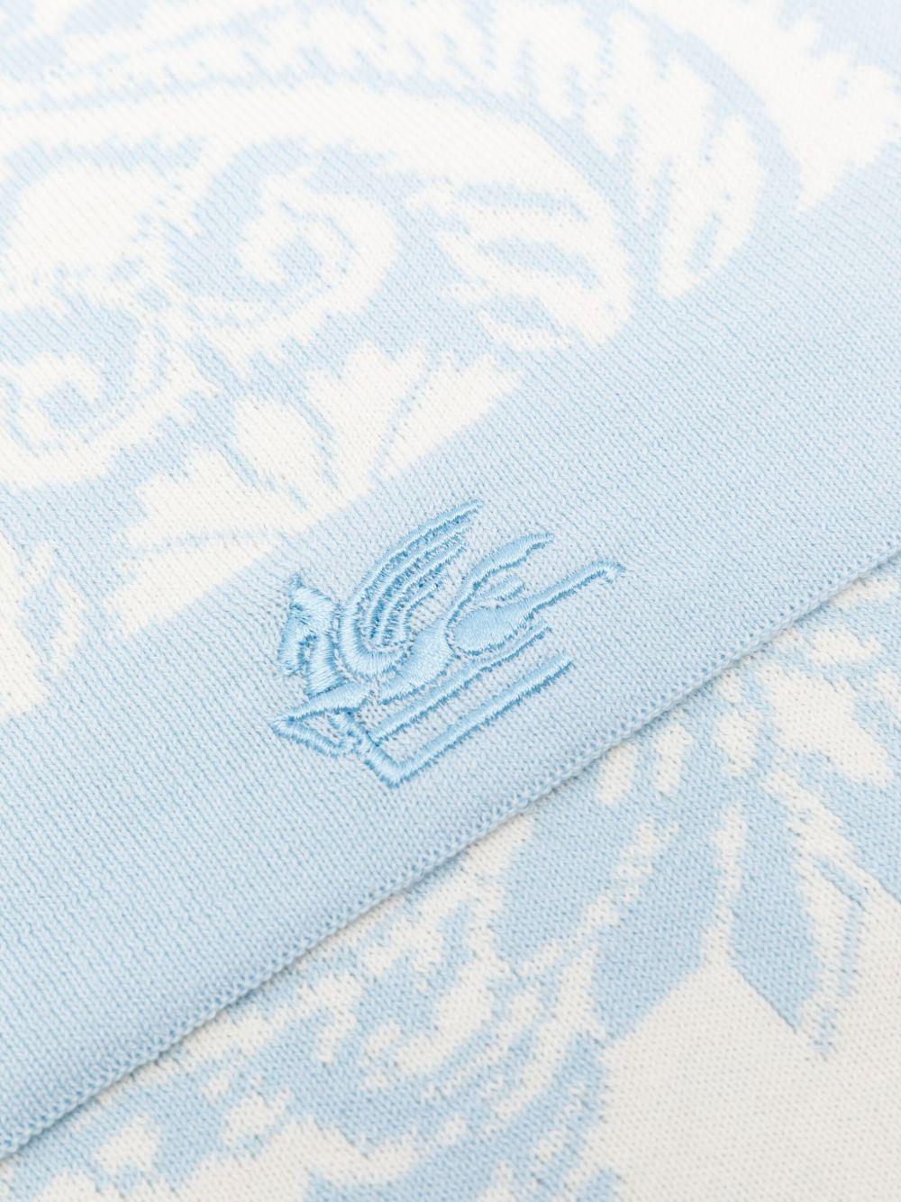 Coperta per neonato Etro Kids azzurro con motivo damascato - Rubino Kids