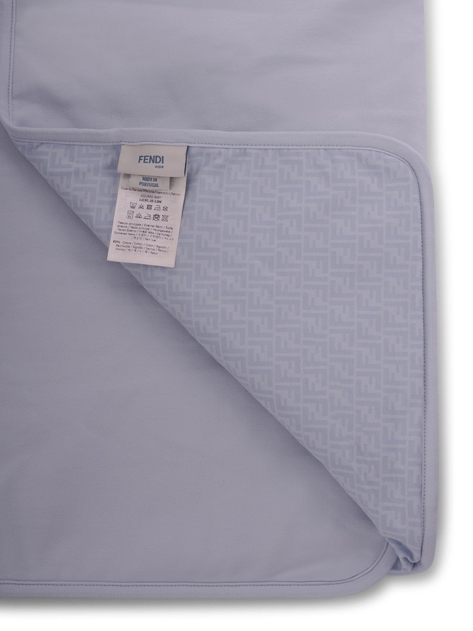 Coperta per neonato Fendi Kids azzurra con stampa Cavallino Fendi - Rubino Kids