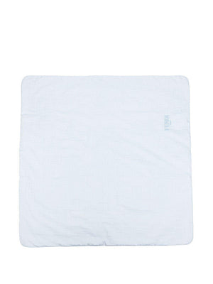 Coperta per neonato Fendi Kids azzurro con dettaglio ricamo logo
