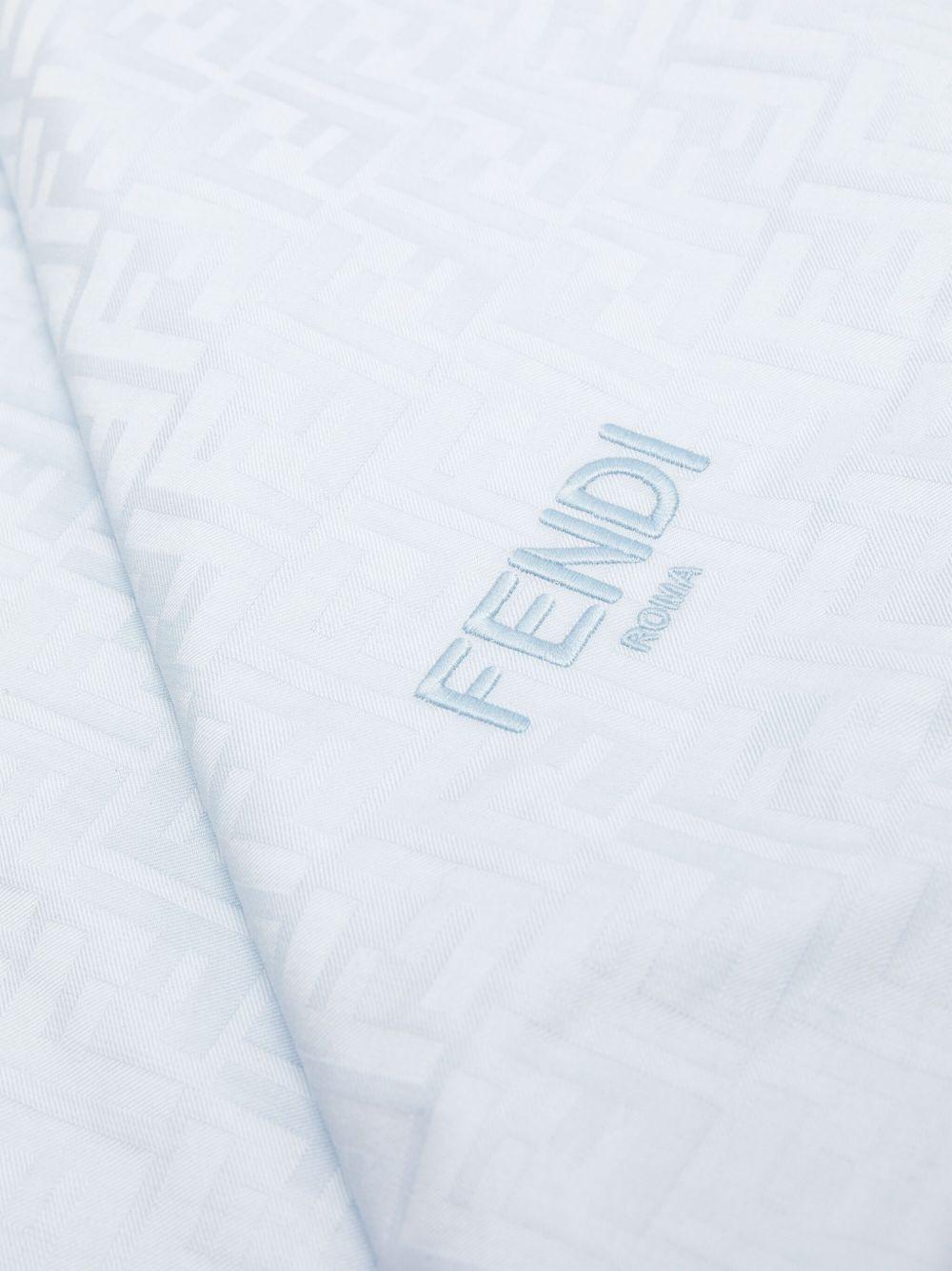 Coperta per neonato Fendi Kids azzurro con dettaglio ricamo logo - Rubino Kids