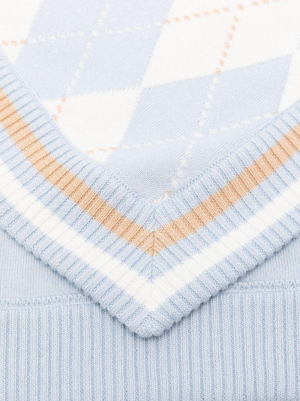 Coperta per neonato Fendi Kids azzurro con ricamo geometrico - Rubino Kids