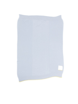 Gensami Kids baby blanket, blue with yellow trim