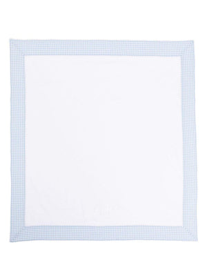 Coperta per neonato Il Gufo bianco con bordo a quadri