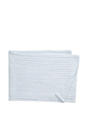 Polo Ralph Lauren Kids Baby Blanket in Light Blue Cable Knit