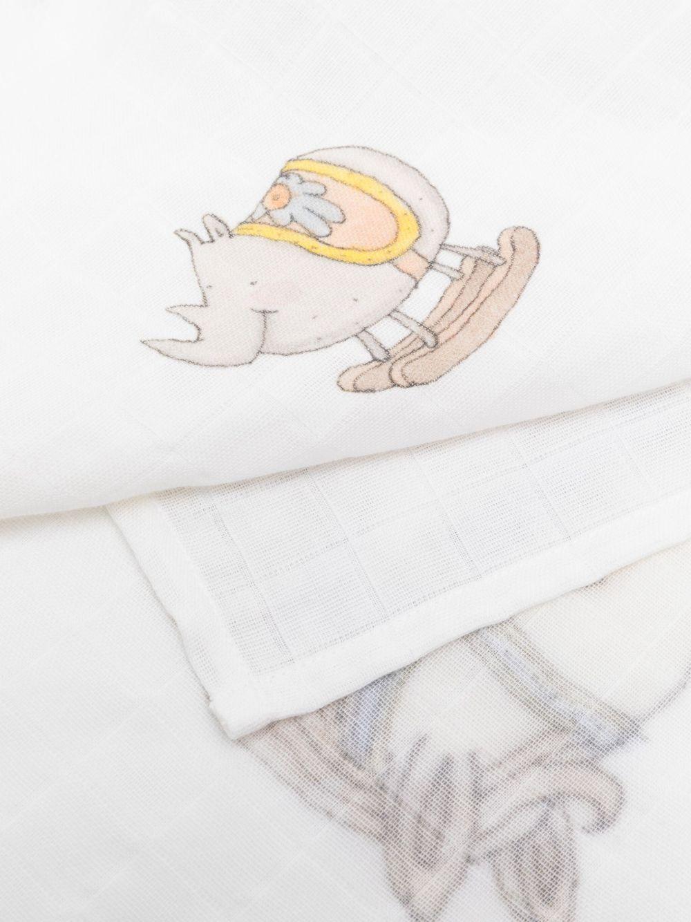 Coperta Rocking Horse per neonati Atelier Choux multicolore con stampa cavallo a dondolo - Rubino Kids