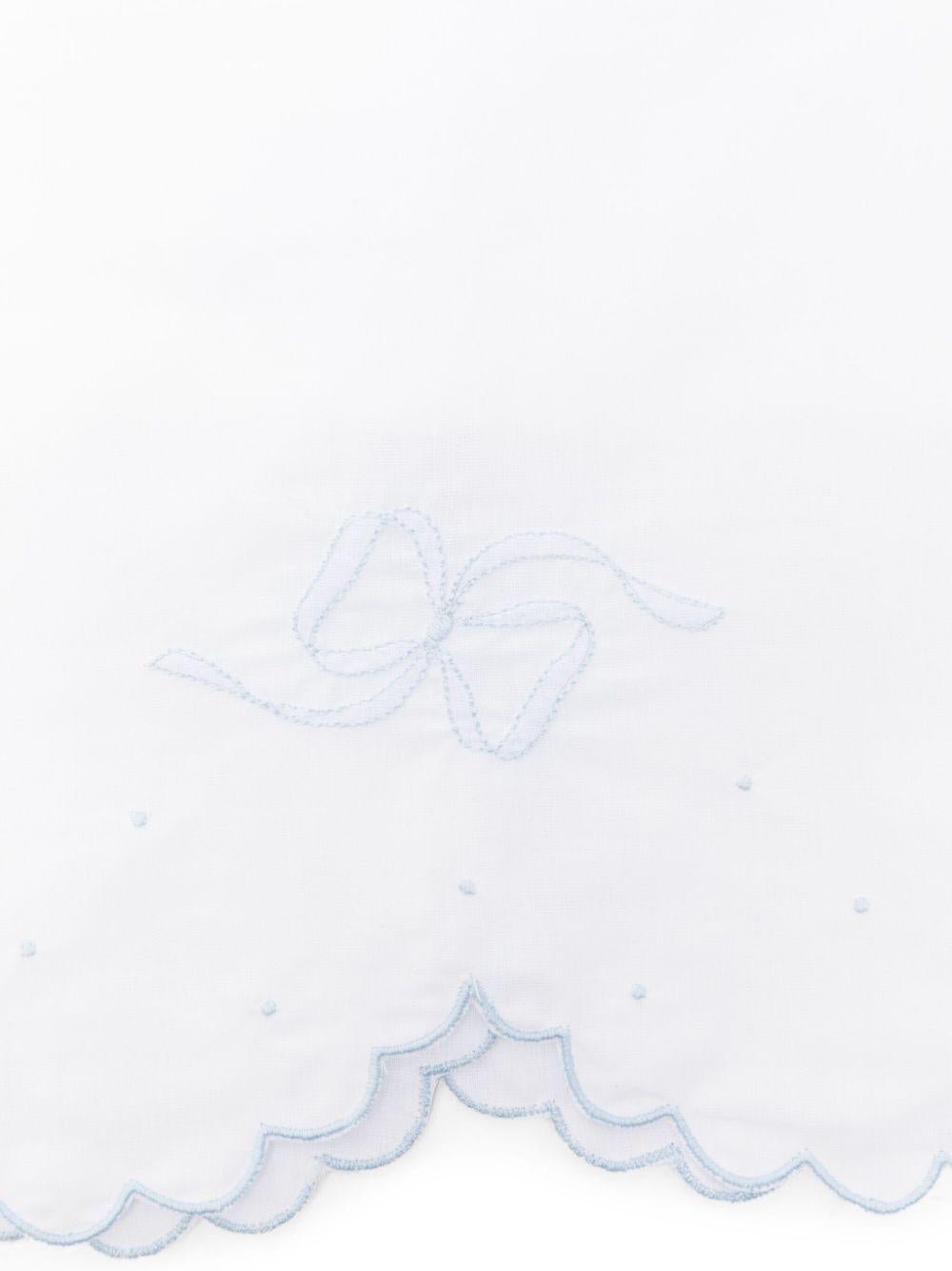 Coperta smerlata per neonati Mariella Ferrari bianco con fiocco - Rubino Kids