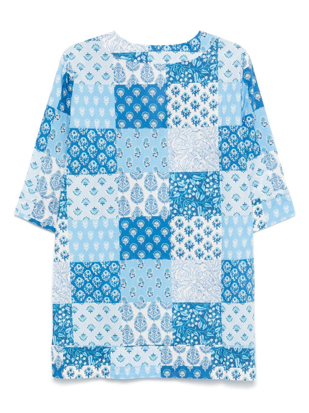 Copricostume per donna MC2 Saint Barth azzurro con design patchwork - Rubino Kids